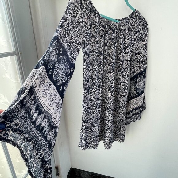 California Moonrise Dress or long tunic Navy Blue White Bohemian Size XS - Picture 4 of 12